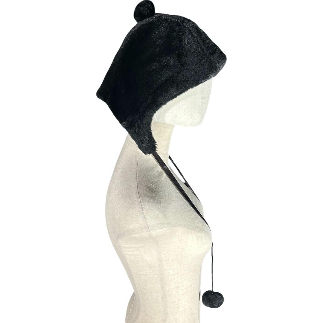 00s archive フェイクファーボンボンイヤーキャップ Y2K 黒