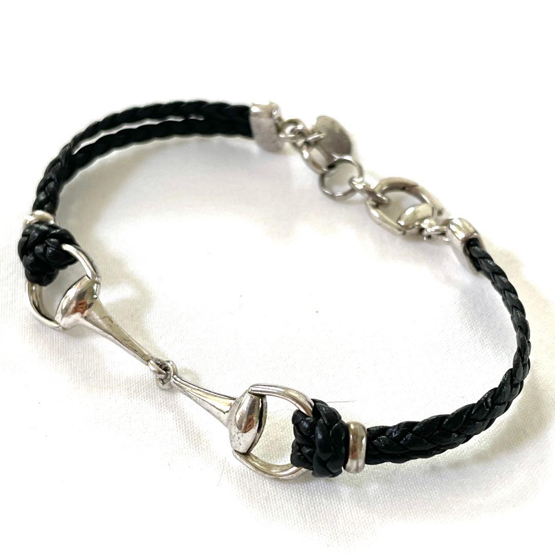 GUCCIブレスレット　シルバー925 ホースビット柄　ショップカード付き