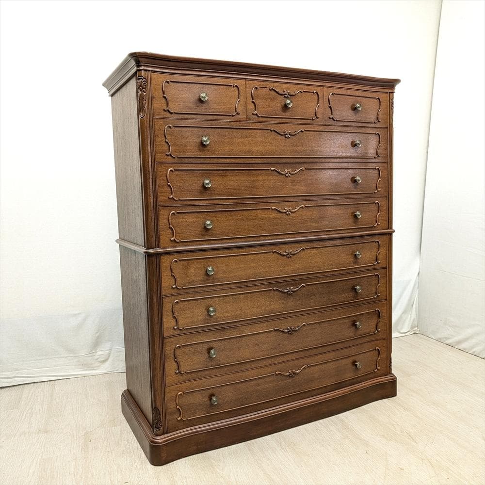 府中家具　宇野木工　チーク 桐　整理箪笥　タンス　チェスト　箪笥　たんす　引出し