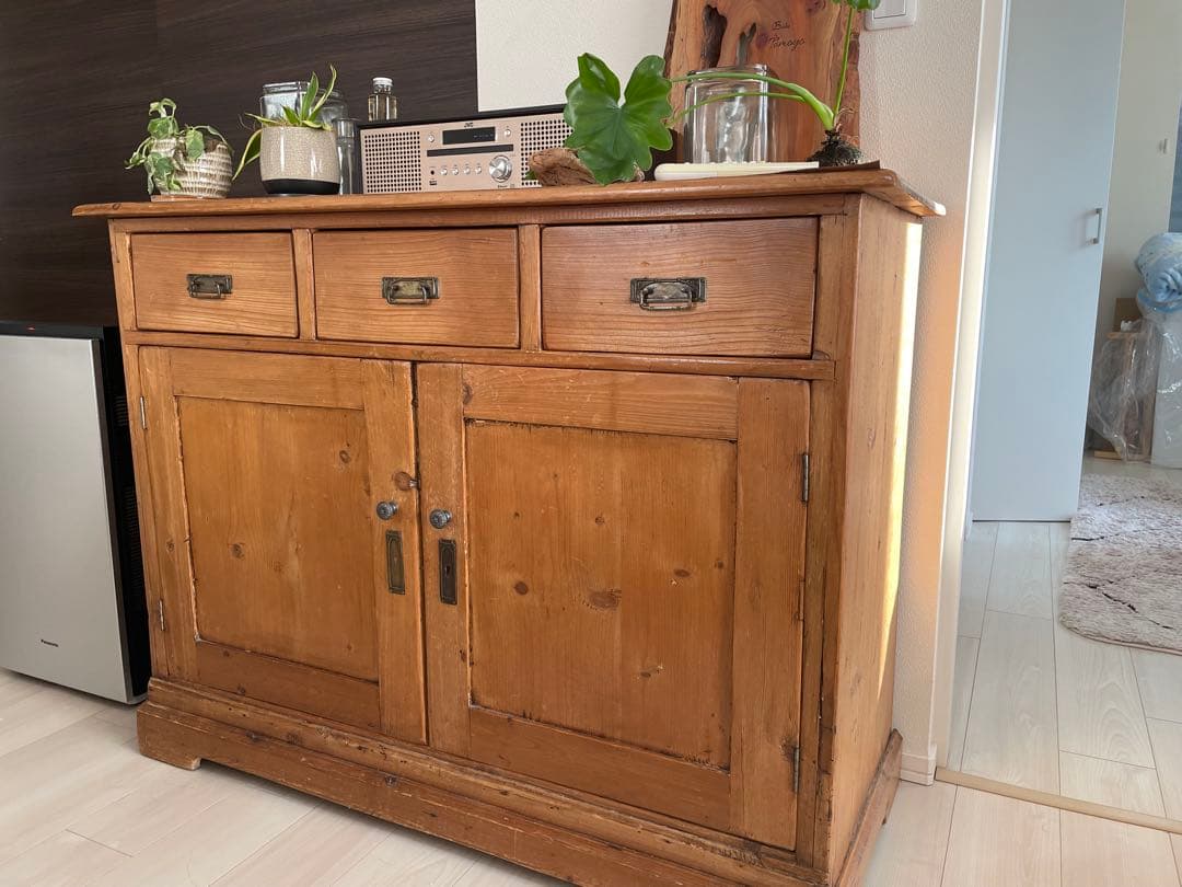 ナチュラルウッドシェルフ　引き出し付き