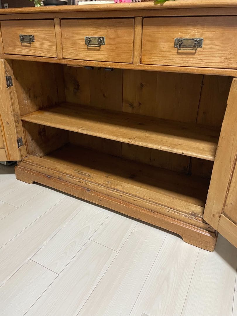 ナチュラルウッドシェルフ　引き出し付き