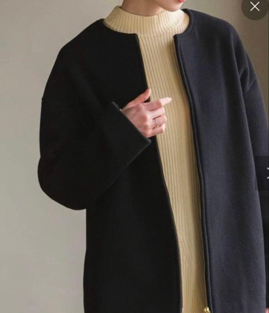 ノーブル❣️ 2023年新作❣️ カラーレスジップショートコート❣️ ブラック❣️