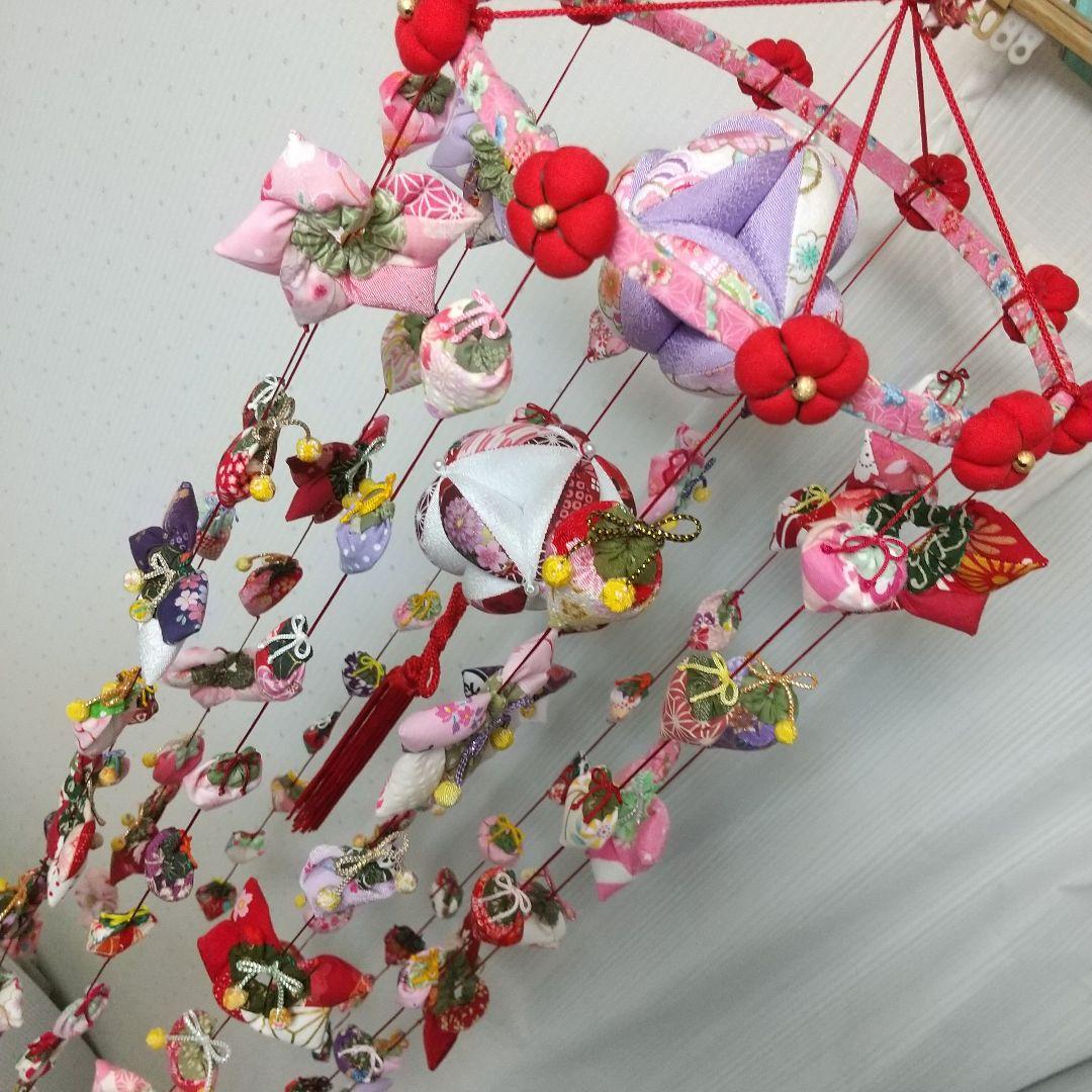 10連 102個 艶やか♪華やか♪ちりめん細工 つるし飾り 80cm