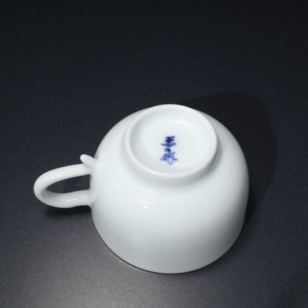 人間国宝　井上萬二　白磁紅茶碗５客　共箱　白無地　R1462ラ