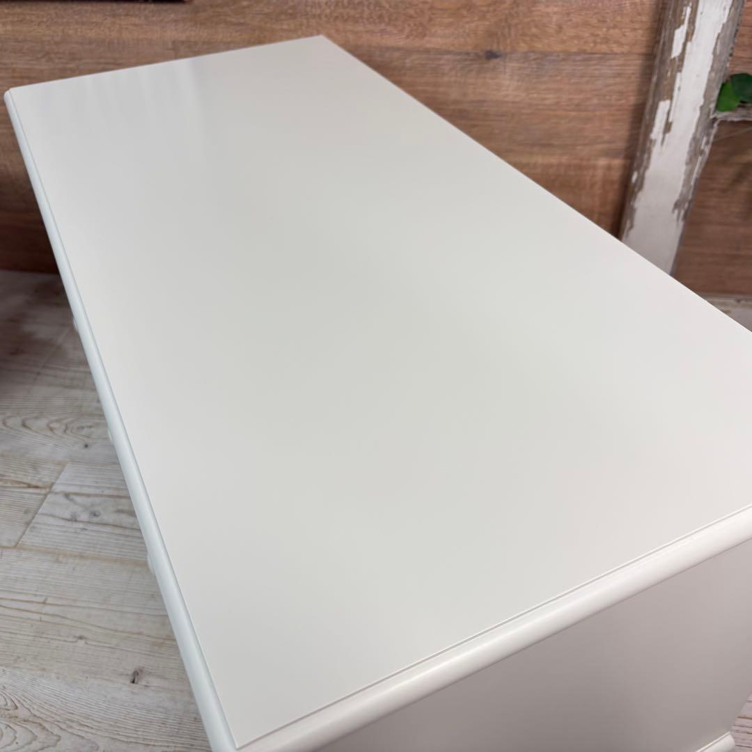 フレンチカントリー北欧調ホワイトガラステレビ台サイドボード飾り棚チェスト収納家具