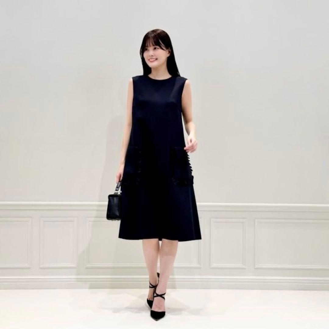 新品定価4.7万★Aveniretoile★フリルポケットAラインワンピース34