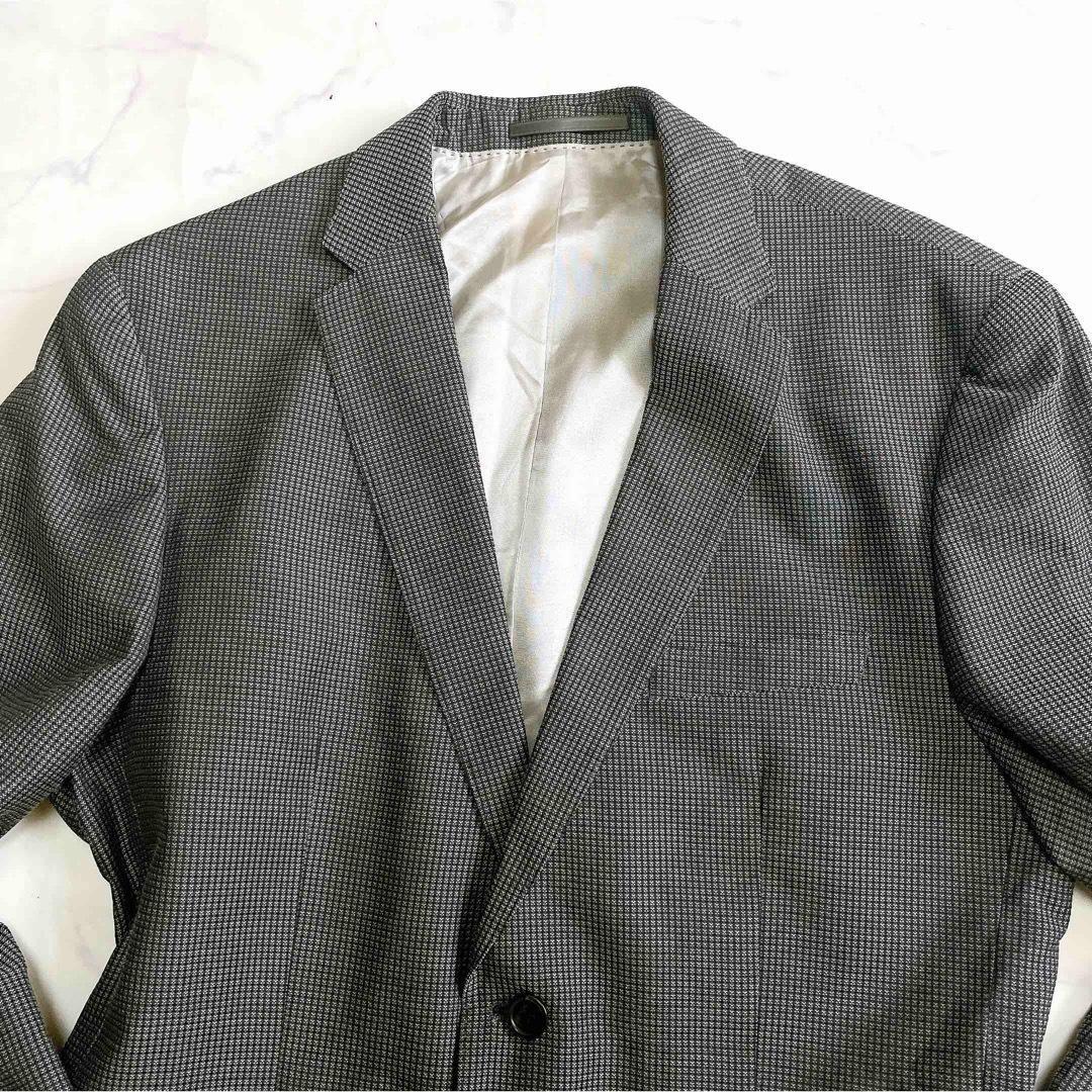 美品/XL◎ヒューゴボス テーラードジャケット マイクロ千鳥 50 トルコ製