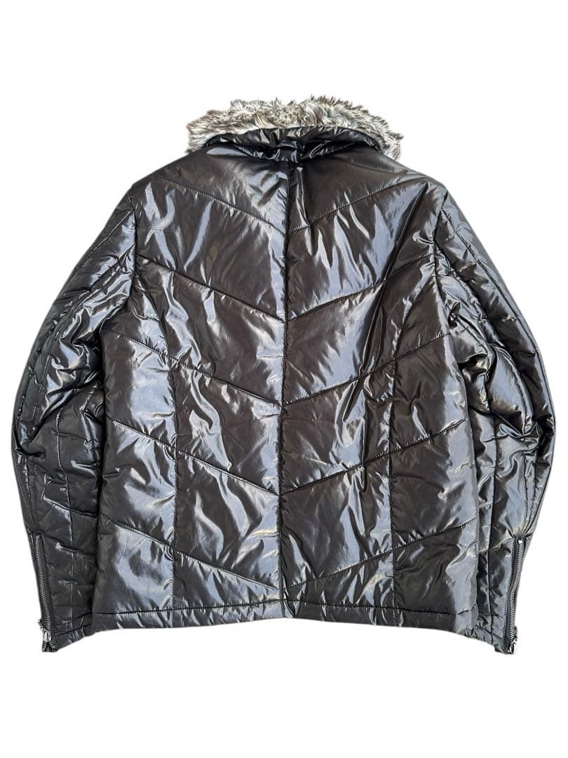 ジャケット・アウター fur collar shiny down jacket