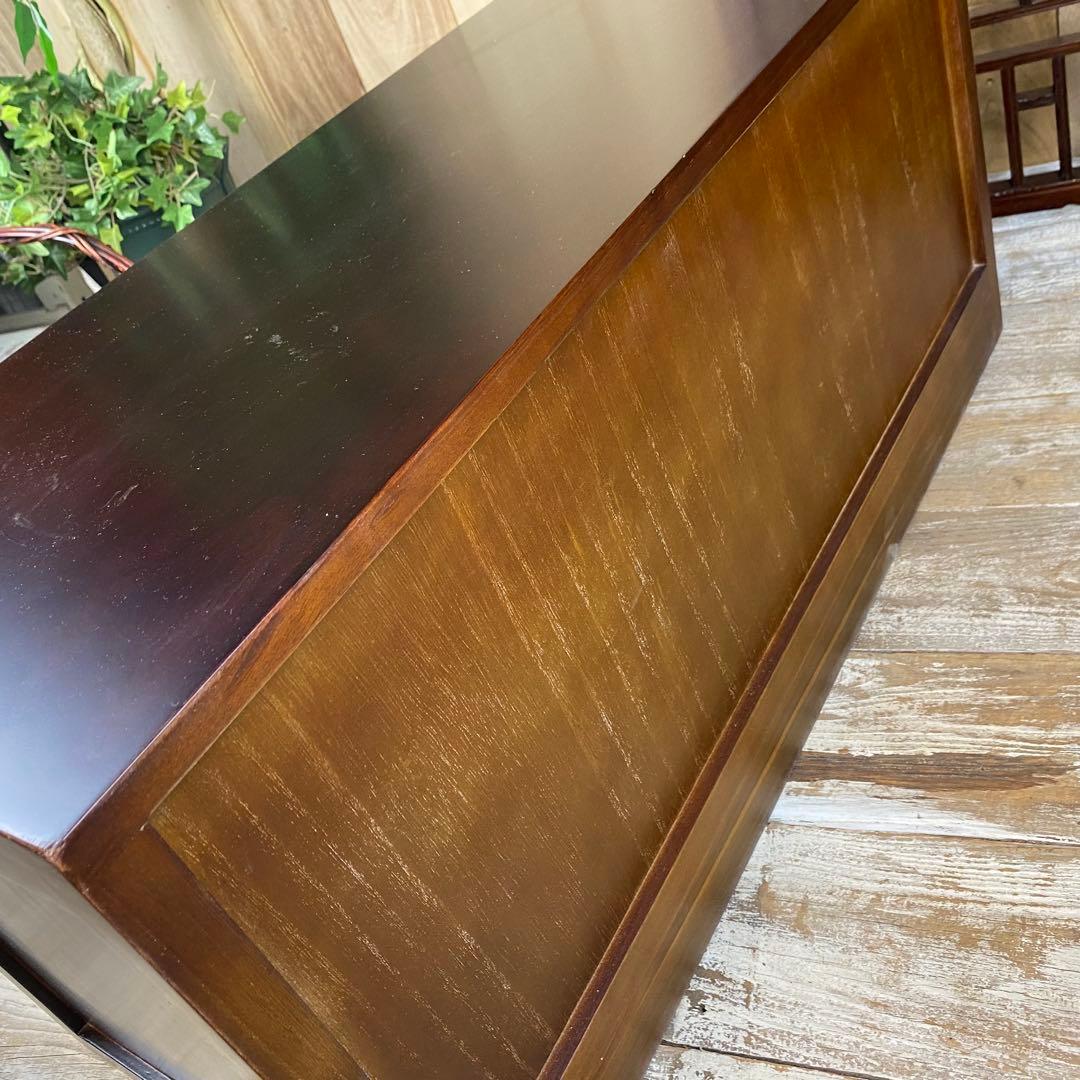 ラスト一台！民芸家具桐材天然無垢和引き戸付きチェストテレビ台飾り棚収納和箪笥木製