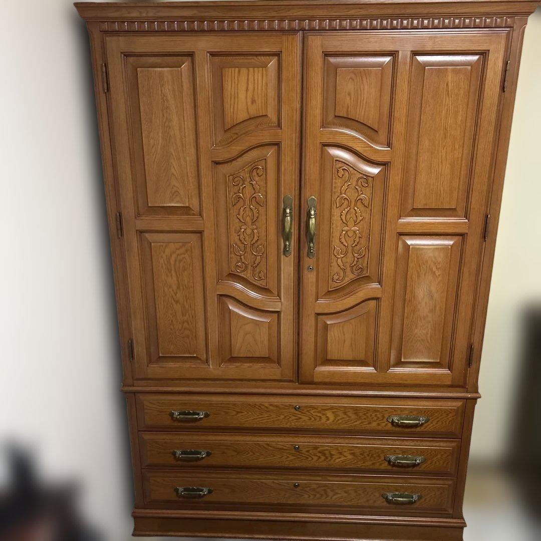 桐製家具 木目調タンス 引き出し付き　　 婚礼家具の中の和ダンス