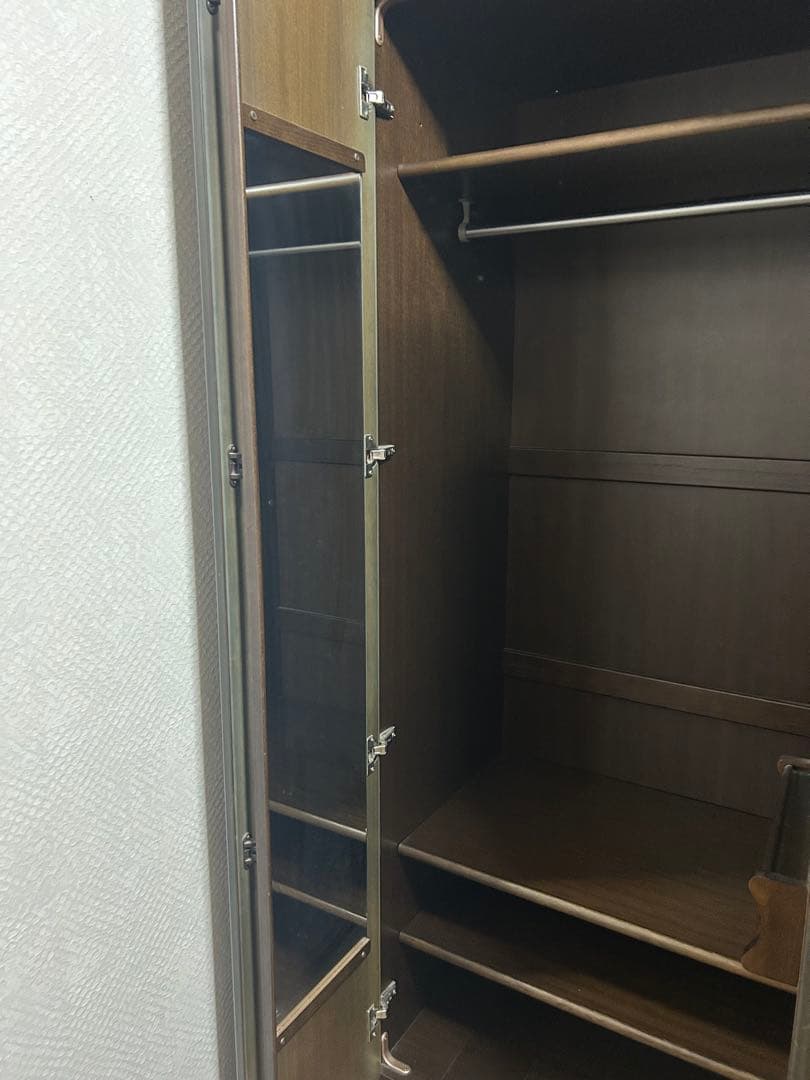 婚礼家具 ワードローブ 洋服タンス 大塚家具 両開き たのメル便 棚板高さ調節可