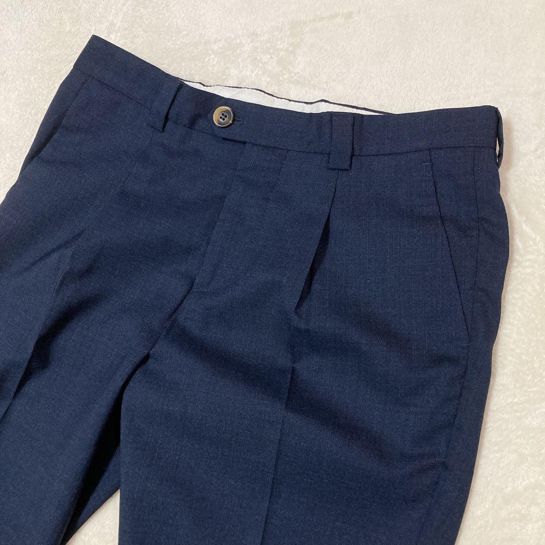 ブルネロクチネリ スラックス タック入り ウール イタリア製 NVY 46