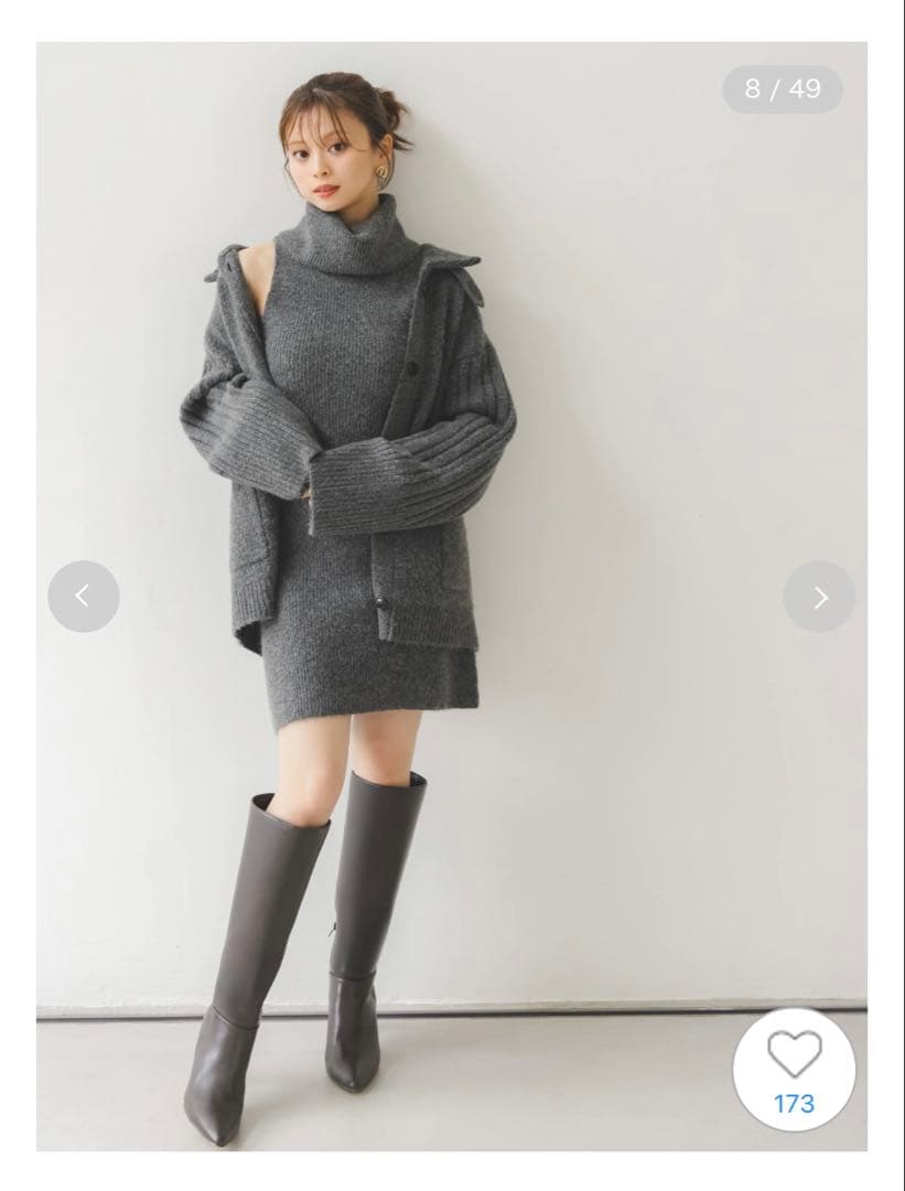 SNIDEL ニットワンピース　カーディガン　セットアップ