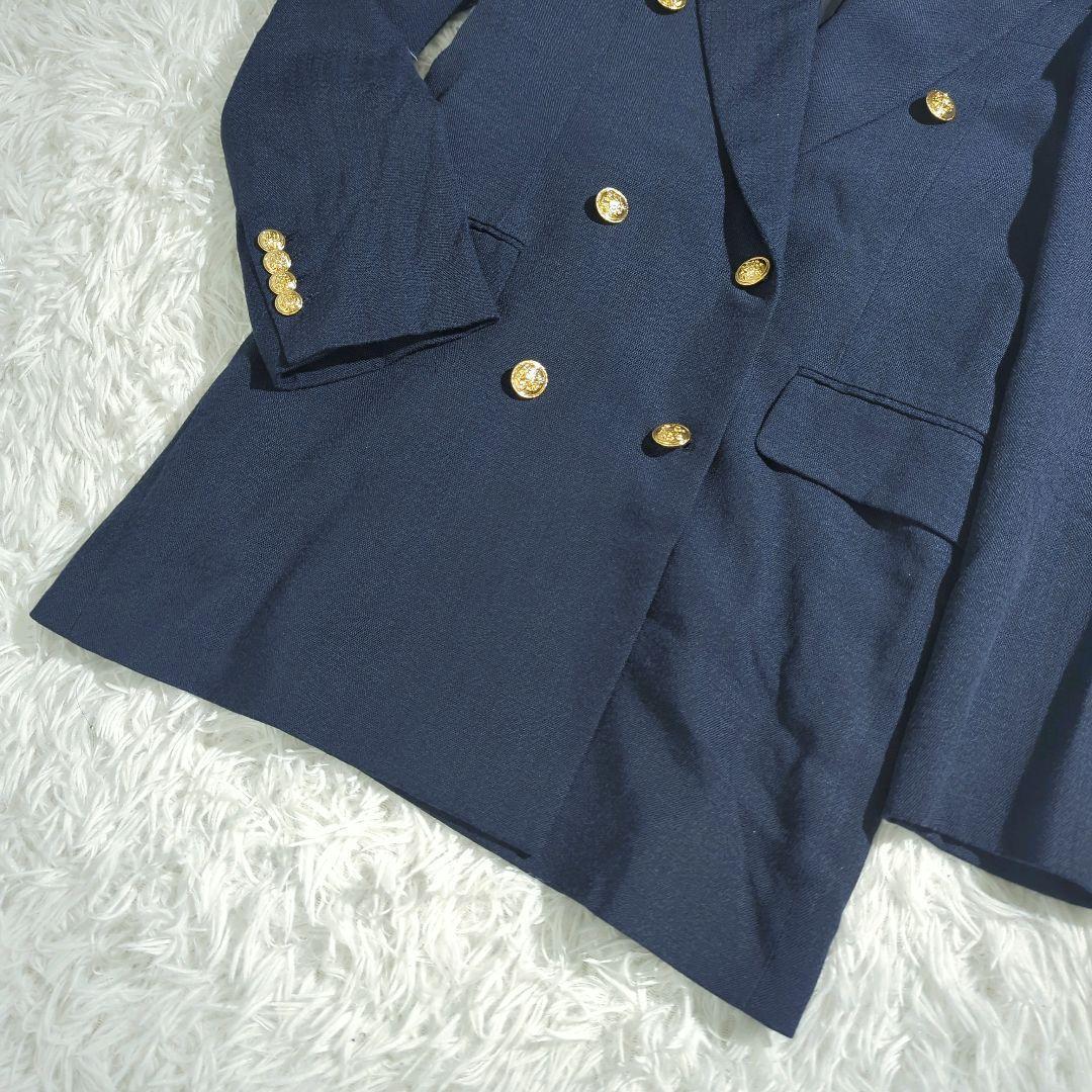 INSCRIRE テーラードジャケット 紺ブレ 金ボタン ダブル ロング