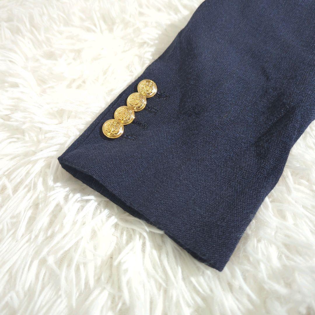 INSCRIRE テーラードジャケット 紺ブレ 金ボタン ダブル ロング