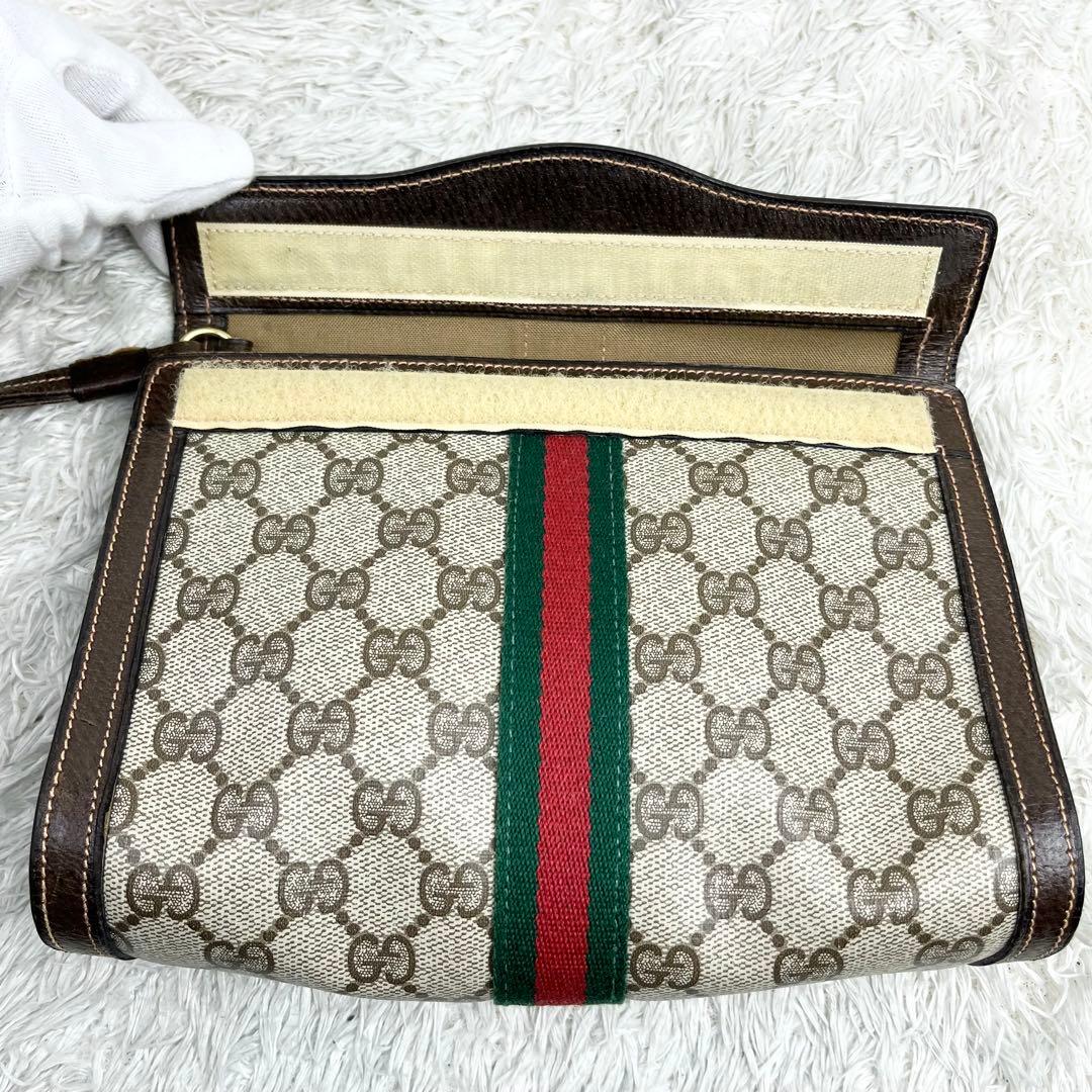【極美品】オールドグッチ シェリーライン GGスプリーム クラッチバッグ