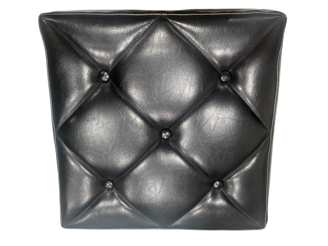 ◯②karimoku カリモク60 オットマン 黒 ブラック レザー