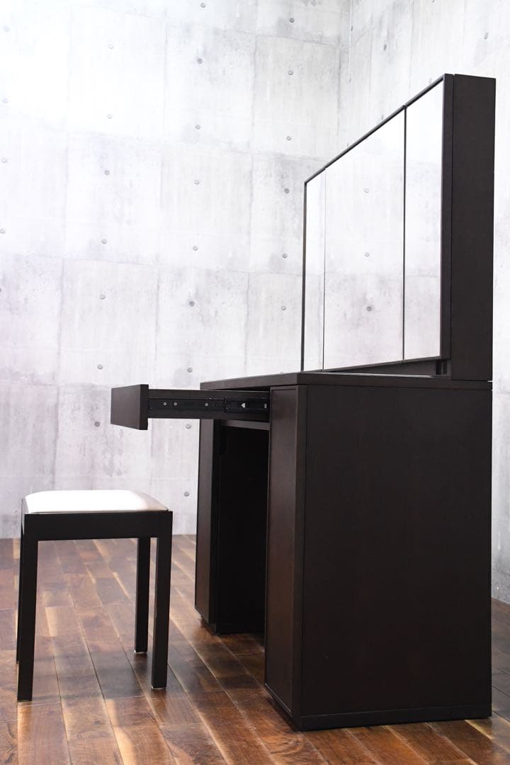ECK85 アクタス ドレッサー スツール セット DB色 三面鏡 化粧台