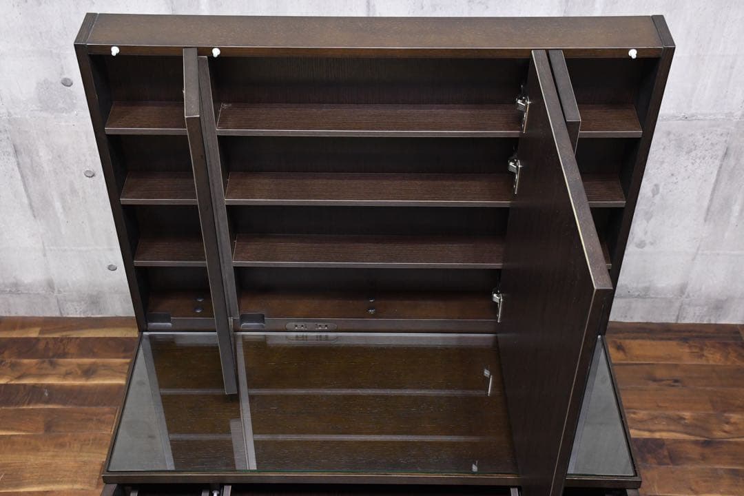 ECK85 アクタス ドレッサー スツール セット DB色 三面鏡 化粧台