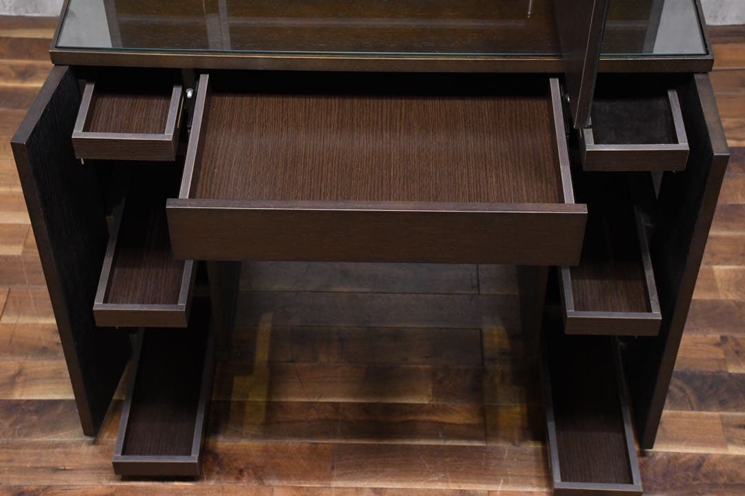 ECK85 アクタス ドレッサー スツール セット DB色 三面鏡 化粧台