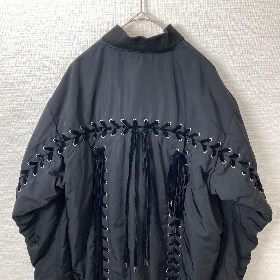 367【美品】 G.V.G.V レースアップ MA-1 ロングコート リボン