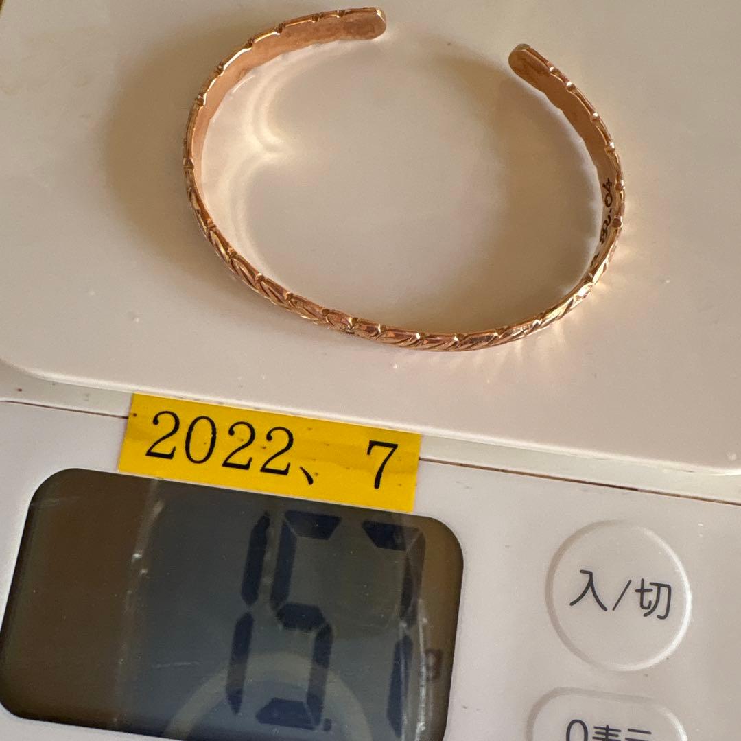 リル坊ワイレアハワイアンジュエリーバングル14kピンクゴールド＆メレダイヤ