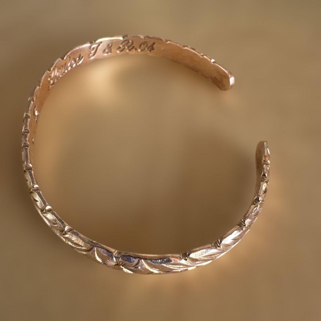 リル坊ワイレアハワイアンジュエリーバングル14kピンクゴールド＆メレダイヤ