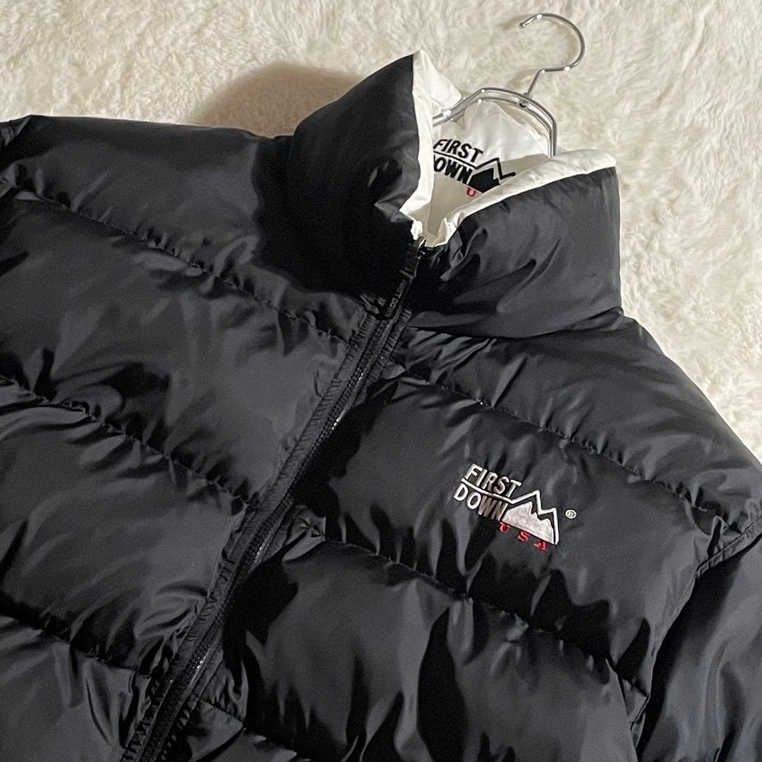 ファーストダウン　リバーシブル　ダウンジャケット　サイズ４L　ブラック　ホワイト