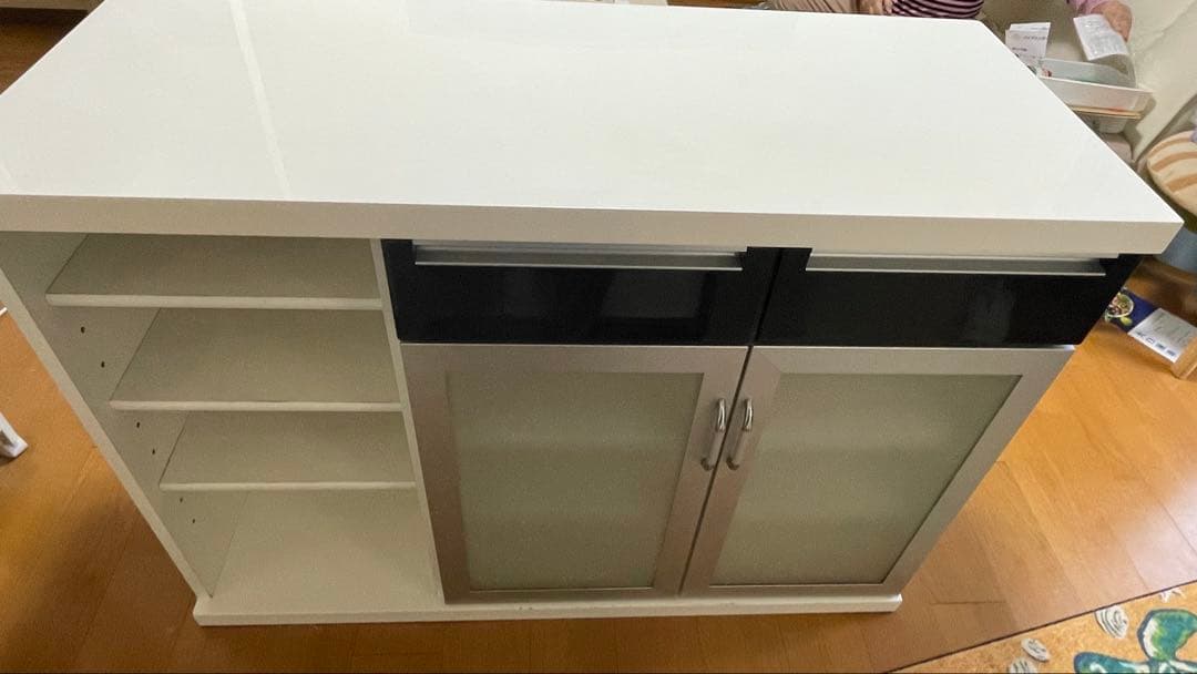 【美品】【☆なーみ☆】ニトリ バーカウンター パース2 収納付き