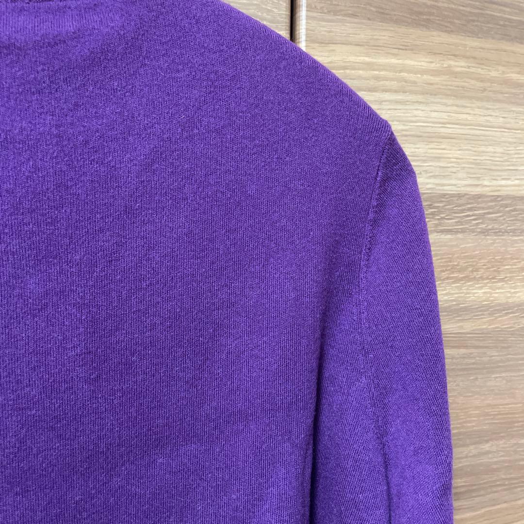 CABaN コットンカシミヤ クルーネックカーディガン xs パープル