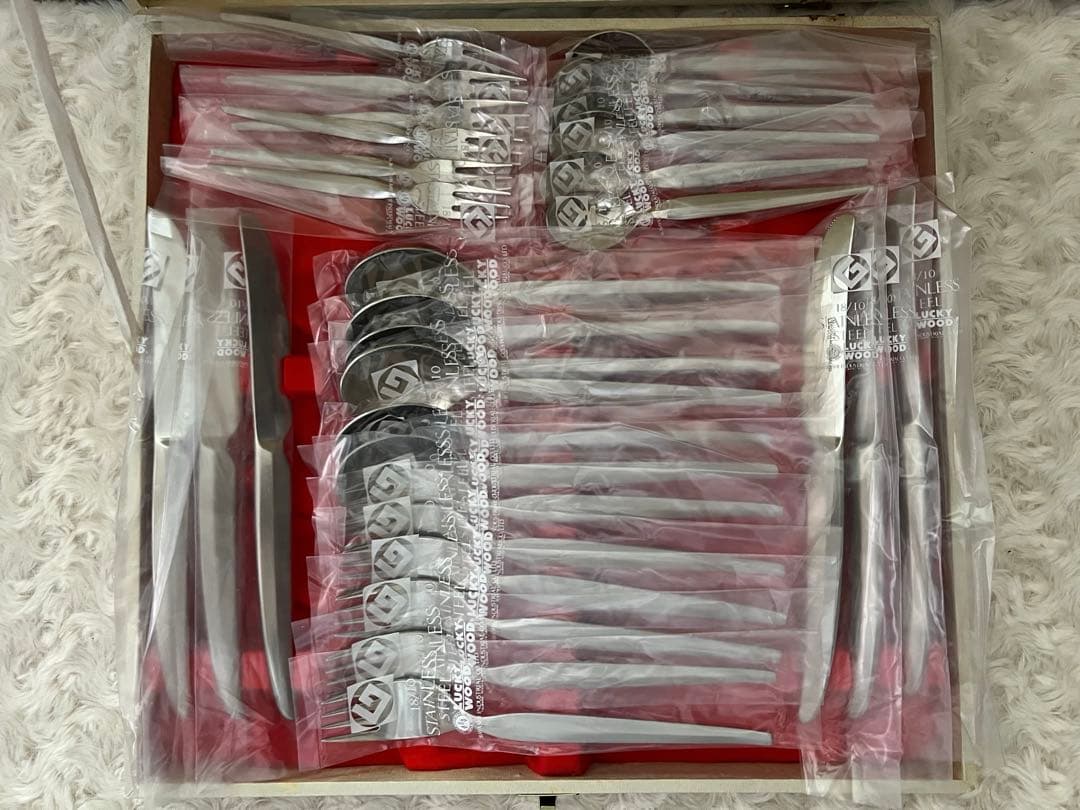 ラッキーウッド　カトラリーセット　デラックス　ディナーセット〈30本セット〉※