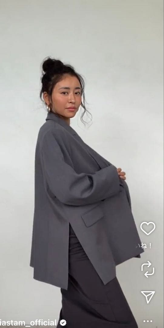 アリシアスタンウェルネス　グレー オーバーサイズ テーラードジャケット