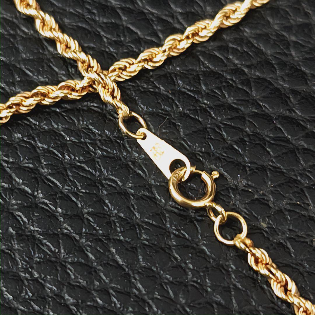 (C013008) K18 YG ロープチェーン ネックレス 中空 750刻印