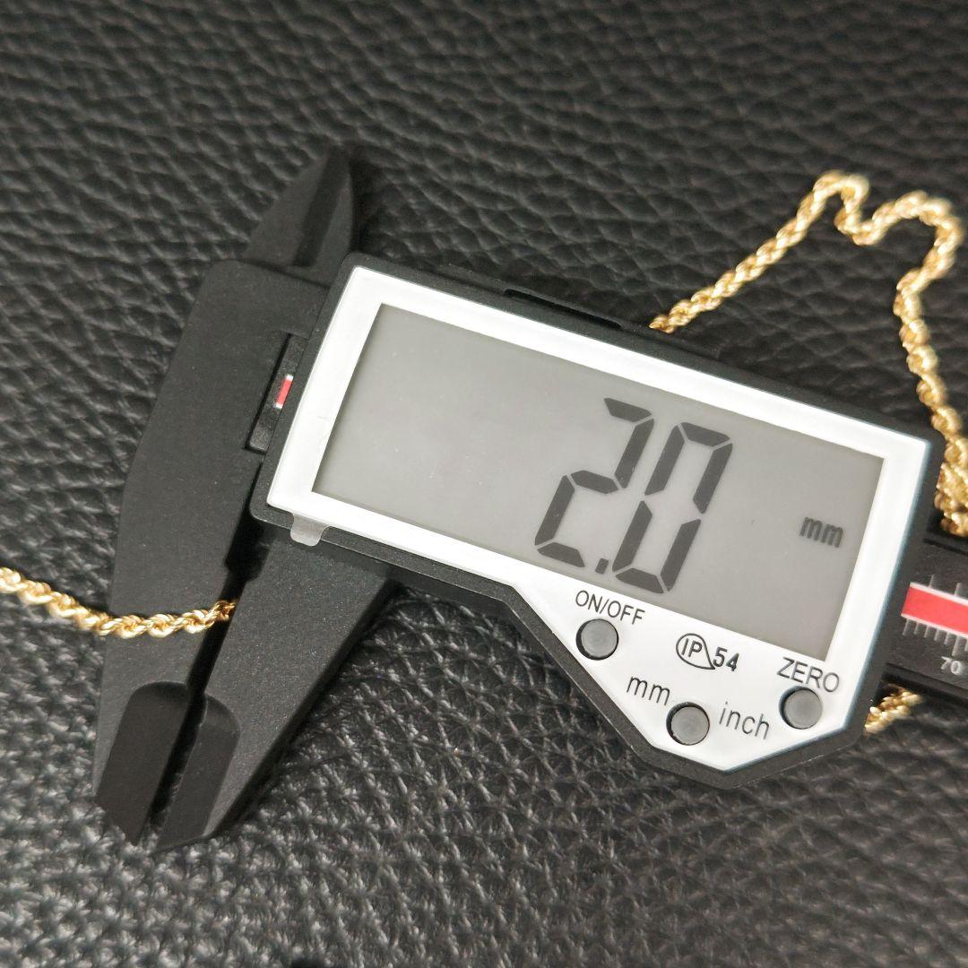 (C013008) K18 YG ロープチェーン ネックレス 中空 750刻印