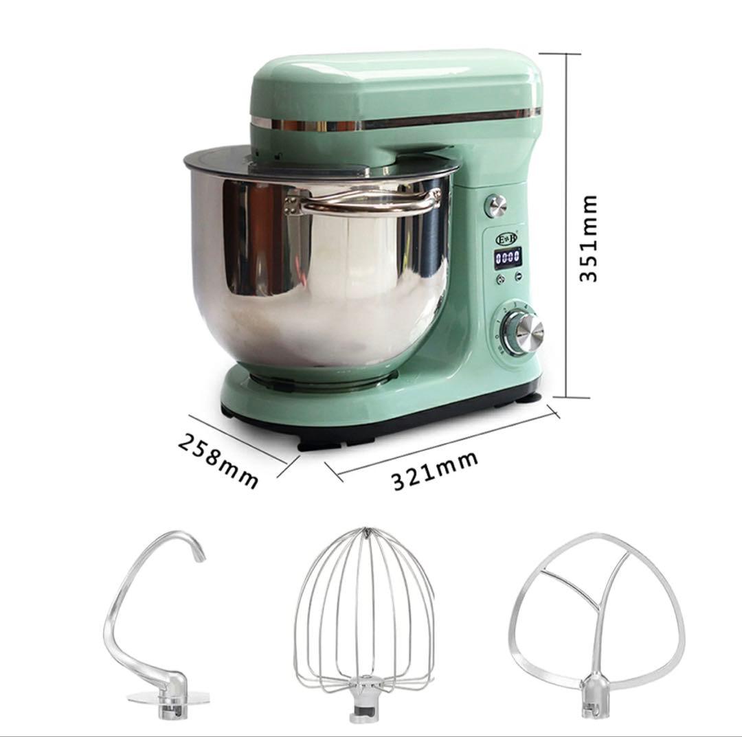 スタンドミキサー 6L大容量 三種類アタッチメント付き六段階速度調節 一台三役