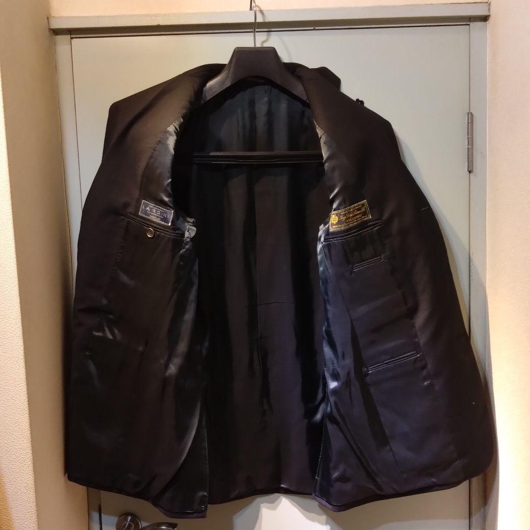 LARDINI ウールスーツ ブラック 46 ロロピアーナ Loro Piana