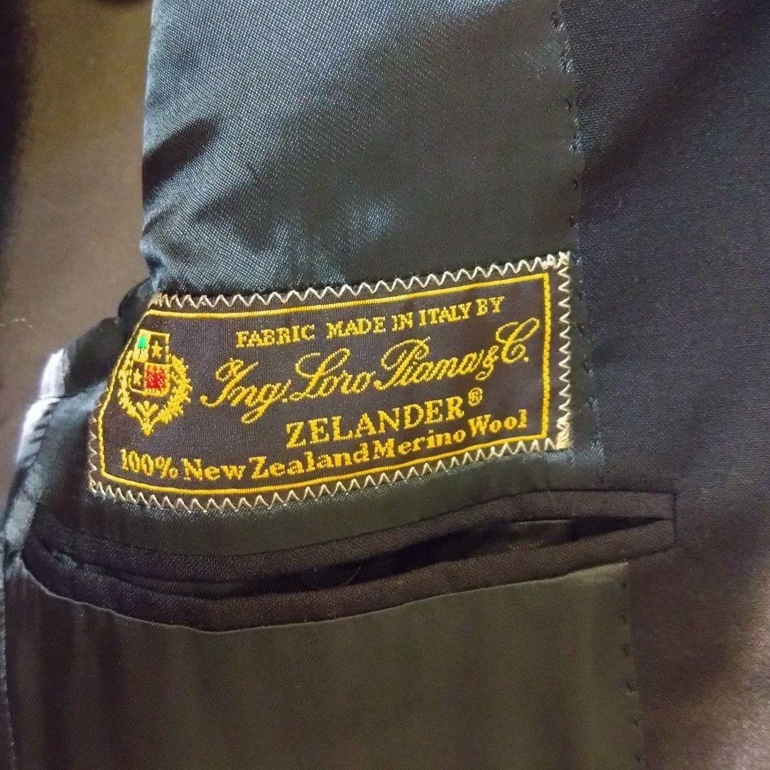 LARDINI ウールスーツ ブラック 46 ロロピアーナ Loro Piana