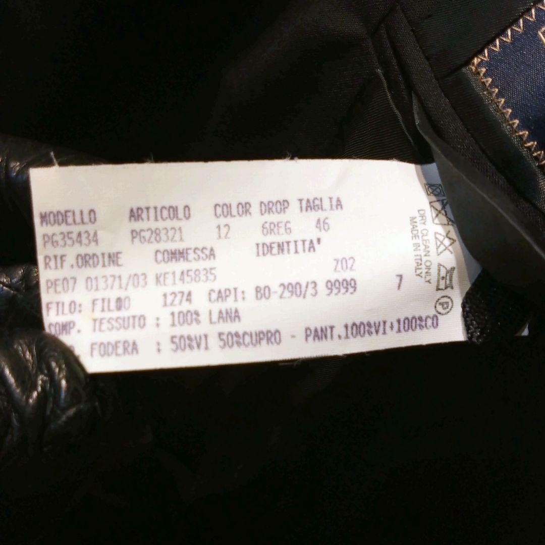 LARDINI ウールスーツ ブラック 46 ロロピアーナ Loro Piana