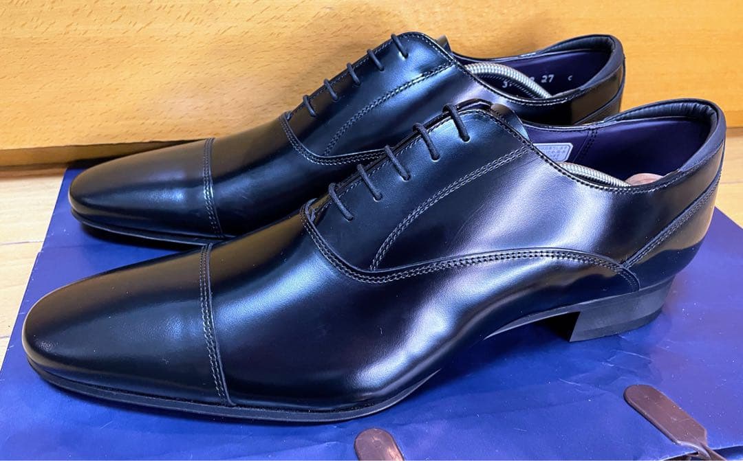 新品リーガルストレートチップビジネスシューズスクラッチタフレザー27