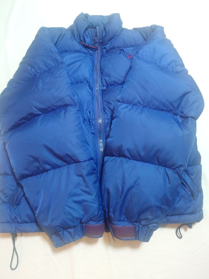 90s エルエルビーン　LLBean 青 ダウンジャケット 刺繍ロゴ