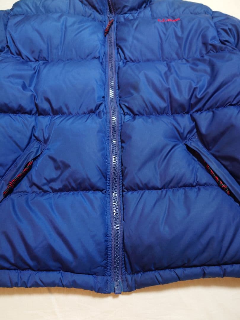 90s エルエルビーン　LLBean 青 ダウンジャケット 刺繍ロゴ