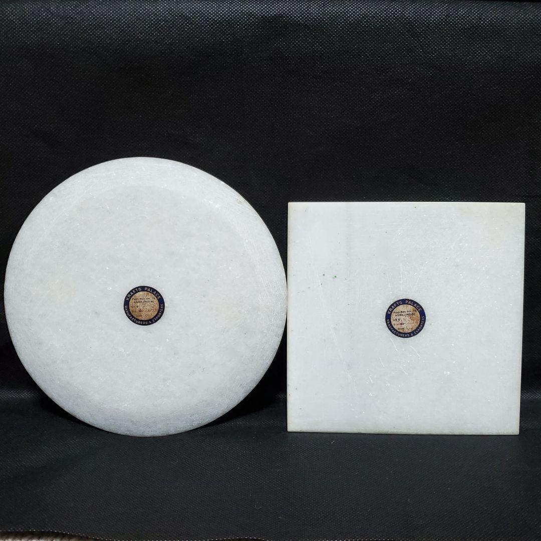 大理石プレート 螺鈿 ヴィンテージ アンティーク 美術品 芸術品 骨董品 インド