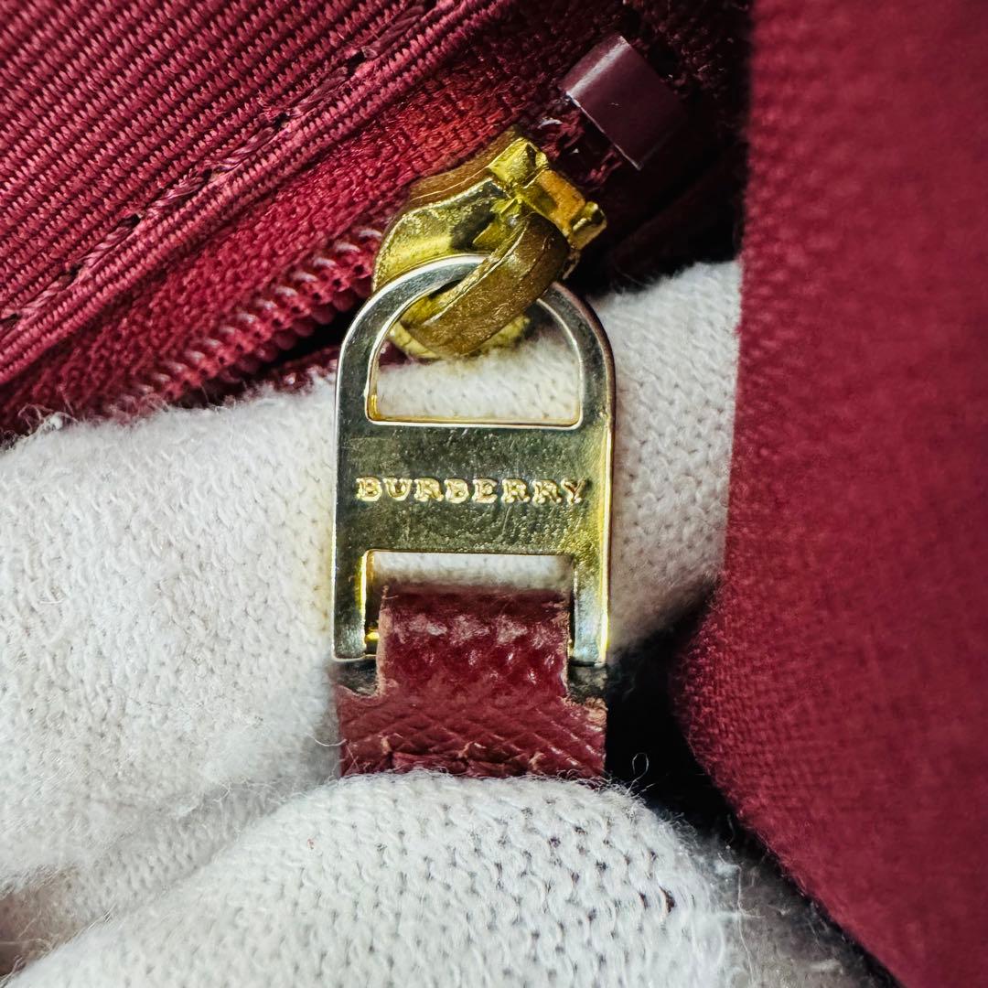 ✨BURBERRY✨バーバリー✨ボルドー✨ノバチェック✨トートバッグ✨