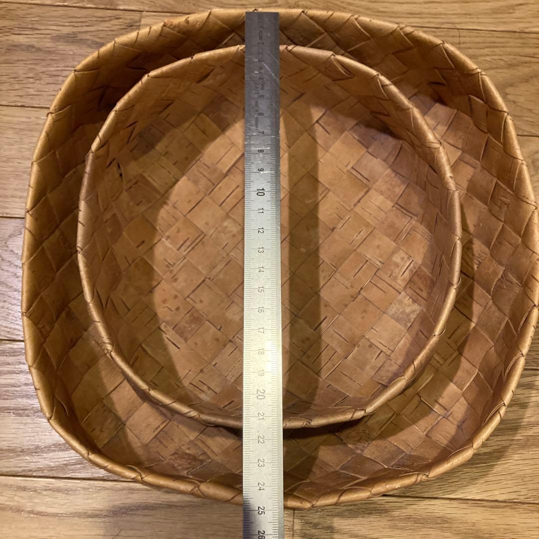 北欧　白樺　かご　バスケット