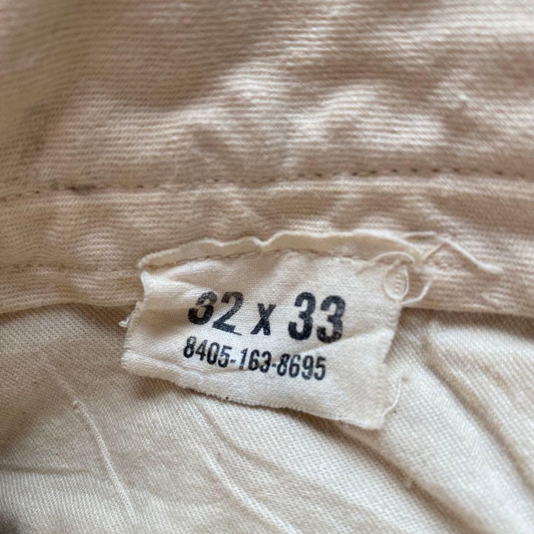 W30ビンテージ ミリタリー チノパン 60s コットン ベージュ