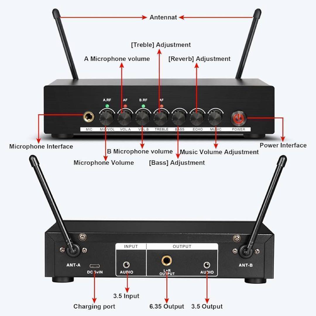 Pattiya ワイヤレスマイク カラオケセット Bluetooth対応