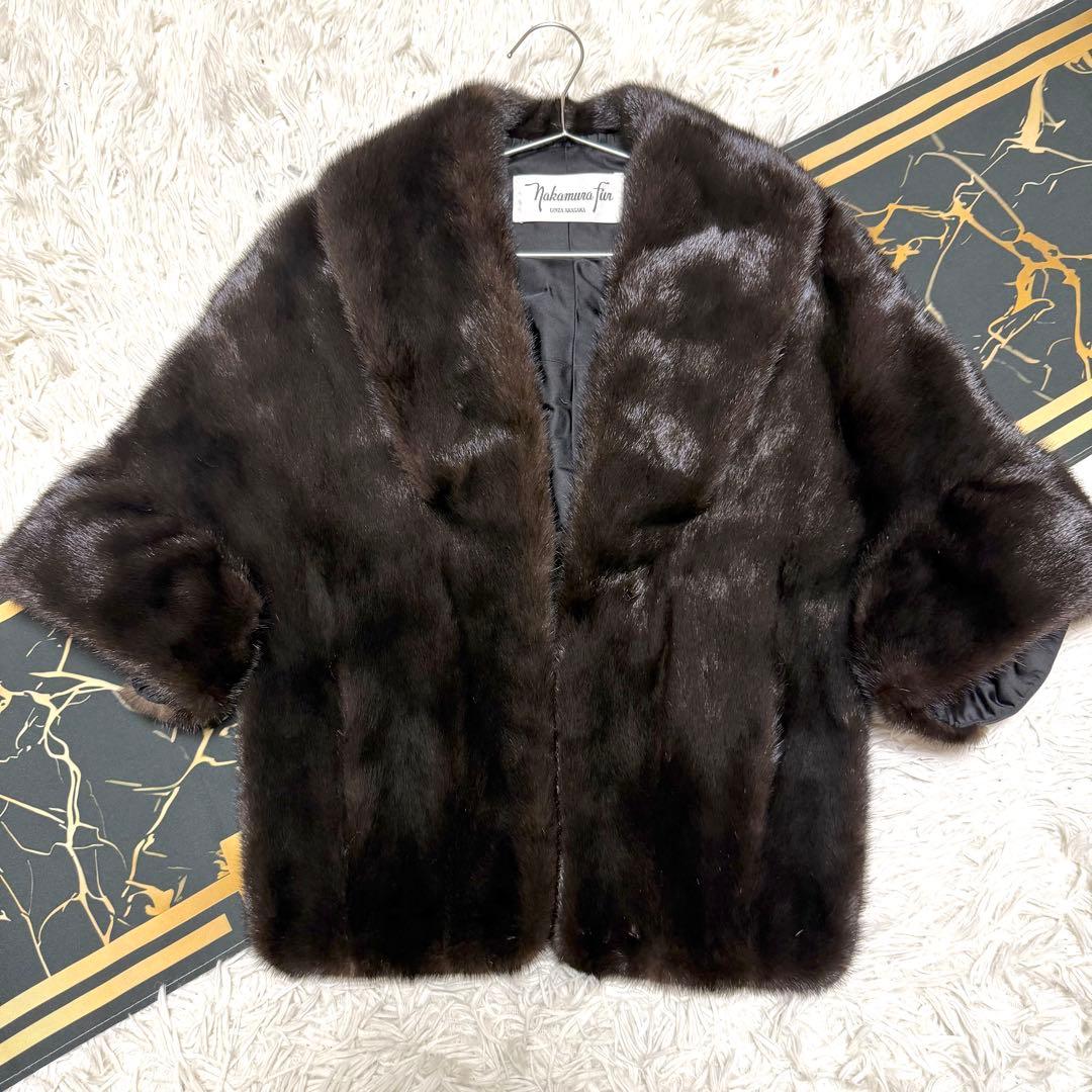 nakamura furミンク ファー ケープ ポンチョ ブラック