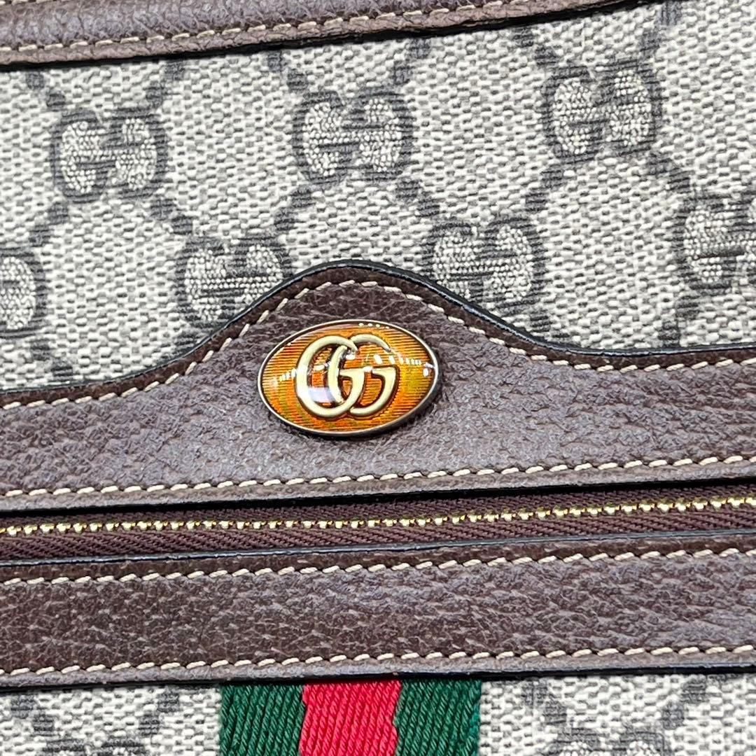 【美品】グッチ クラッチバッグ GGスプリーム マーモント オフィディア PVC