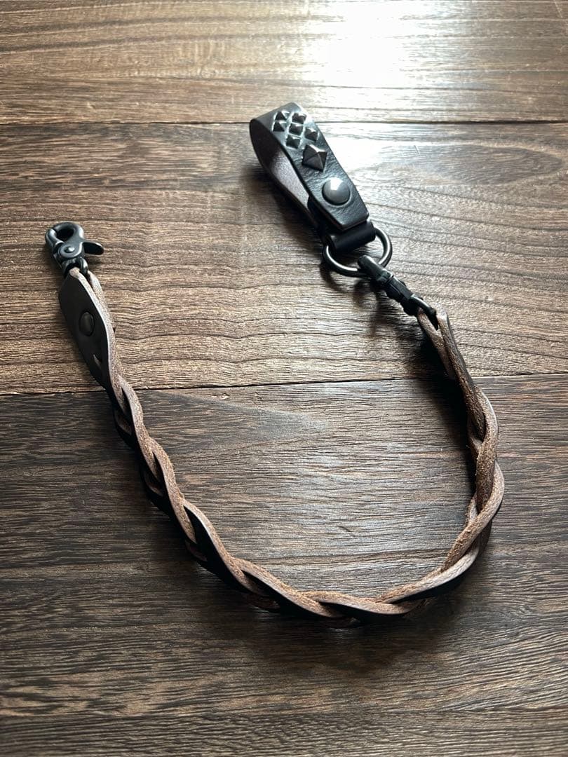 編み込みレザーウォレットコード　TYPEB クロムエクセル　黒染　HTC RRL