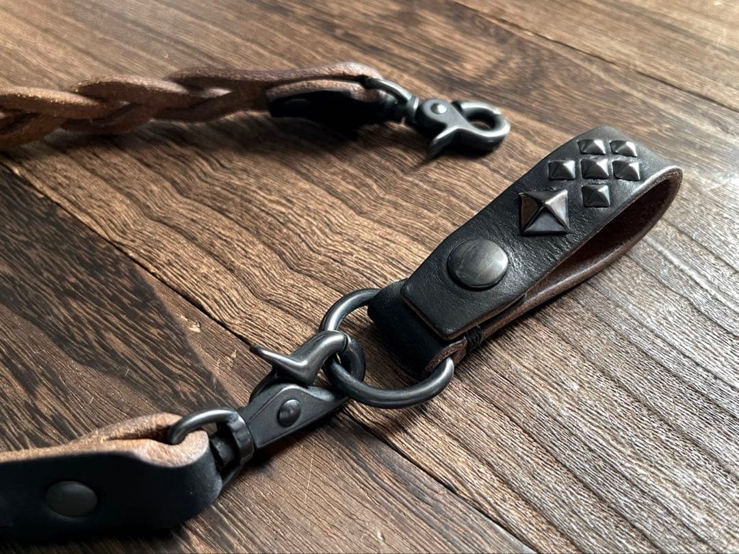 編み込みレザーウォレットコード　TYPEB クロムエクセル　黒染　HTC RRL